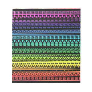 Ethnic, rainbow ornament notepad