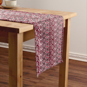 Ethnic Red and Grey Dots Table Runner
