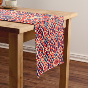Ethnic red-gold colour Indian flower pattern Long Table Runner