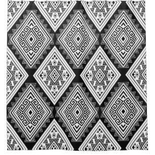 Ethnic Seamless Geometric Pattern Black and White