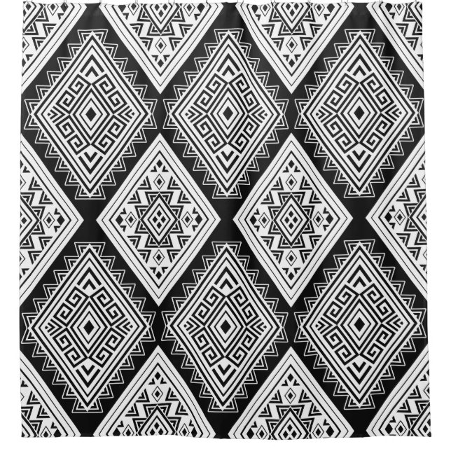 Ethnic Seamless Geometric Pattern Black and White (Front)