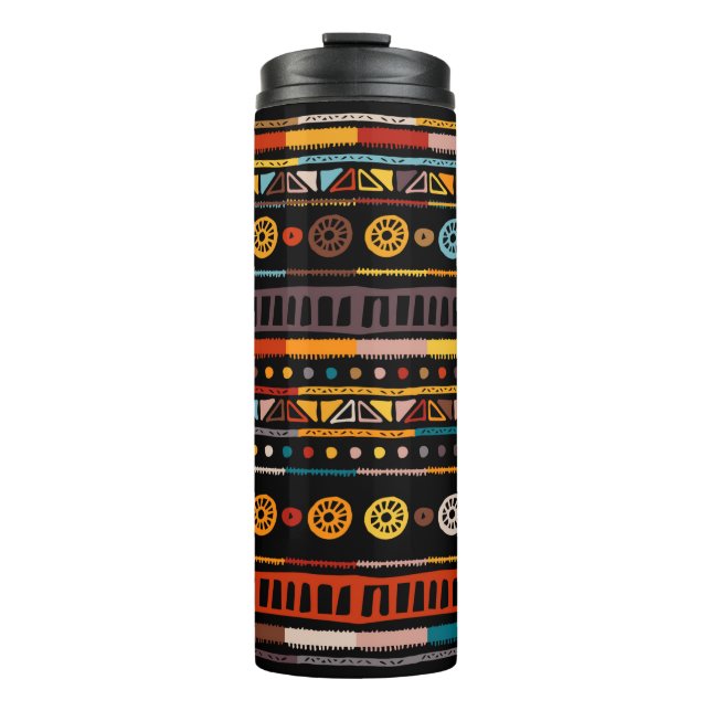 Ethnic seamless in native style. pattern with Amer Thermal Tumbler (Front)