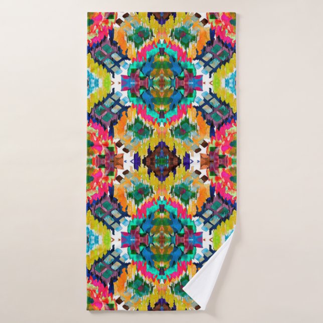 Ethnic seamless pattern. Ethnic boho ornament. Rep Bath Towel (Bath Towel)