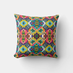 Ethnic seamless pattern. Ethnic boho ornament. Rep Throw Pillow