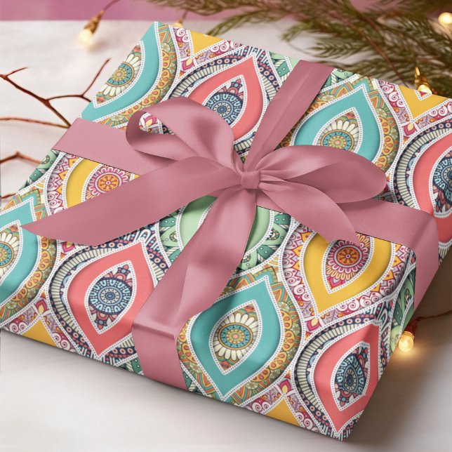 Ethnic Seamless Pattern Native Indian Floral Wrapping Paper (Creator Uploaded)