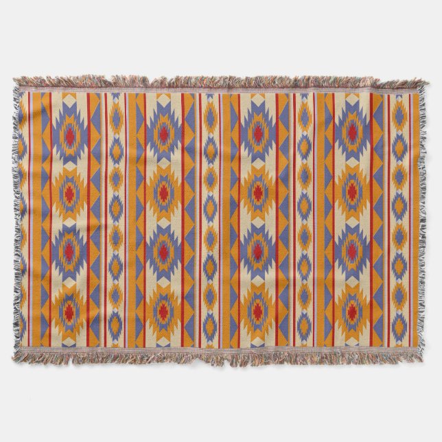ethnic seamless pattern throw blanket (Front)