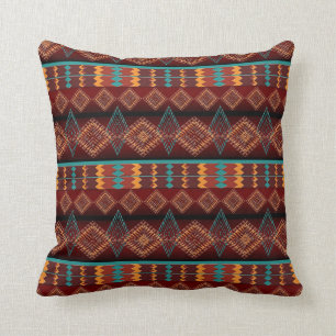 ethnic seamless pattern throw pillow