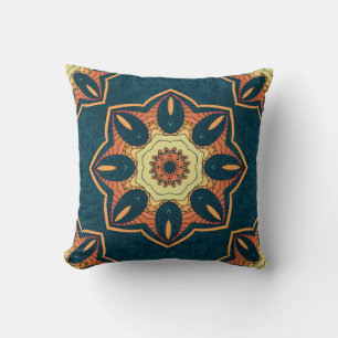 Ethnic seamless pattern with mandala. illustration throw pillow