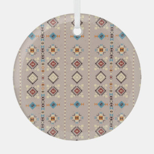 Ethnic: seamless tribal pattern glass ornament