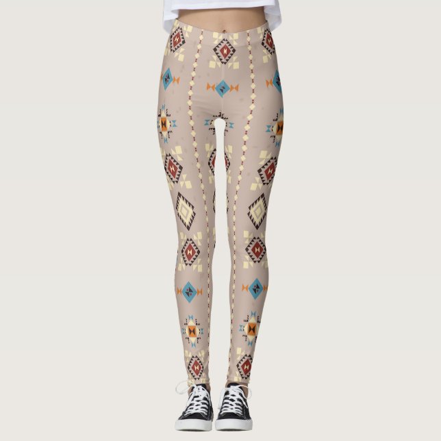 Ethnic: seamless tribal pattern leggings (Front)