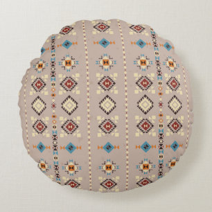 Ethnic: seamless tribal pattern round pillow