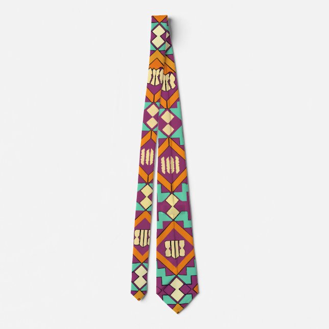 Ethnic Soul Retro Custom Pattern Tie (Back)
