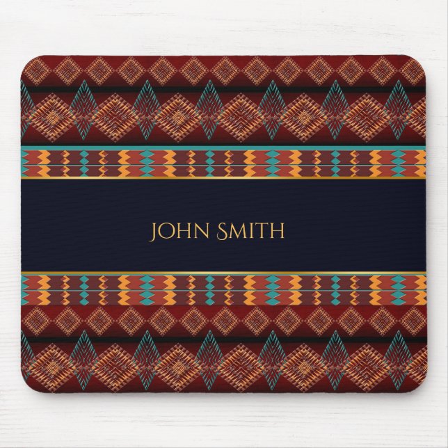 Ethnic southwestern geometric pattern mouse pad (Front)