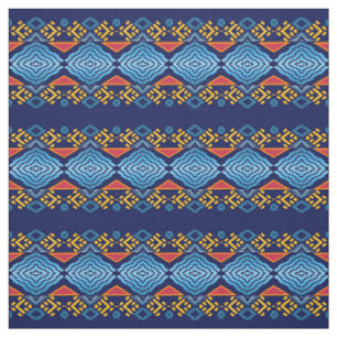 Ethnic Southwestern Geometric Stripes Navy Fabric
