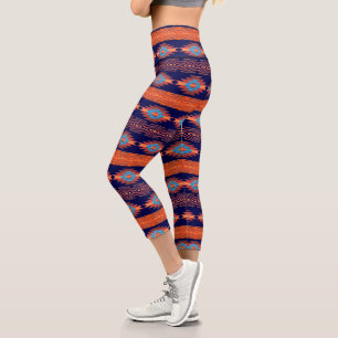 Ethnic southwestern pattern capri leggings