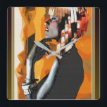 Ethnic Square Wall Clock<br><div class="desc">Modern Afrocentric Pop Art Print</div>