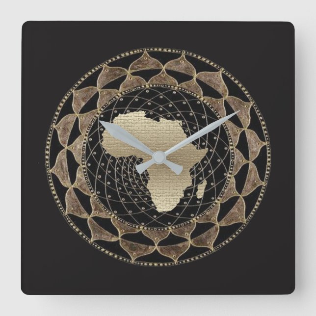 Ethnic Square Wall Clock (Front)