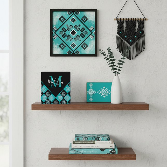 Ethnic squares personalized  plaque (Creator Uploaded)