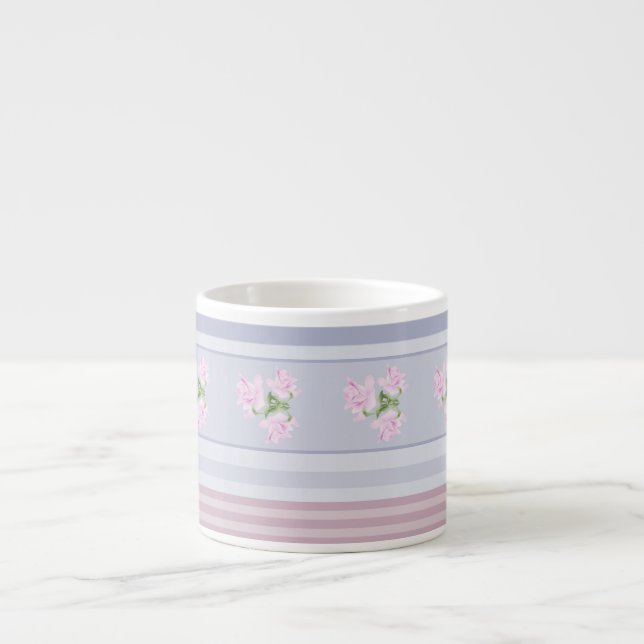 ethnic, striped, patchwork espresso cup (Front)