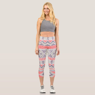 Ethnic Striped Tribal: Handmade Vintage Capri Leggings