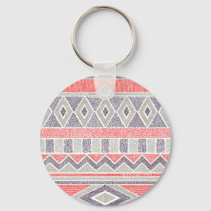 Ethnic Striped Tribal: Handmade Vintage Keychain