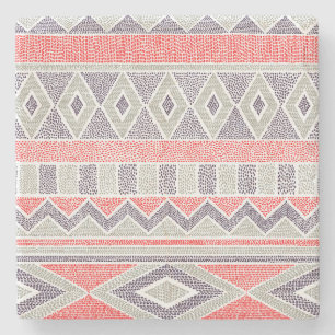 Ethnic Striped Tribal: Handmade Vintage Stone Coaster
