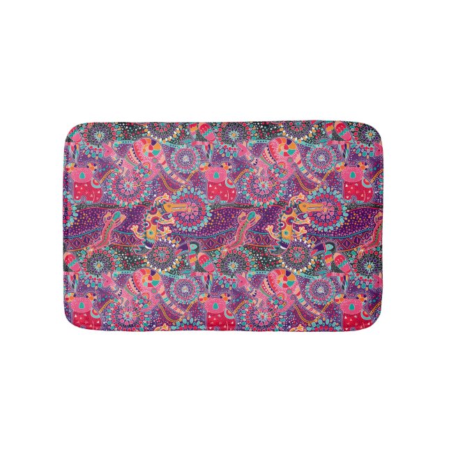 Ethnic Style Animal Pattern Bath Mat (Front)