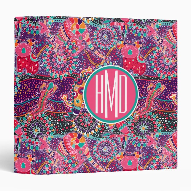 Ethnic Style Animal Pattern | Monogram Binder (Front/Spine)