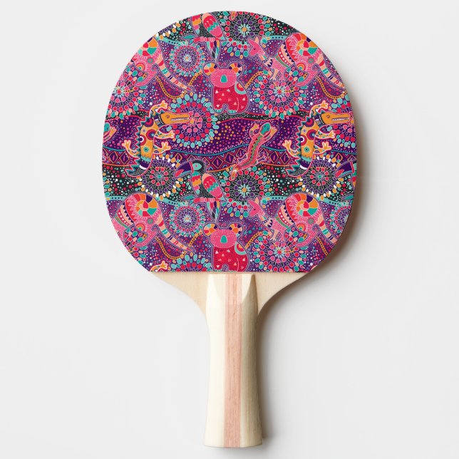 Ethnic Style Animal Pattern Ping Pong Paddle (Front)