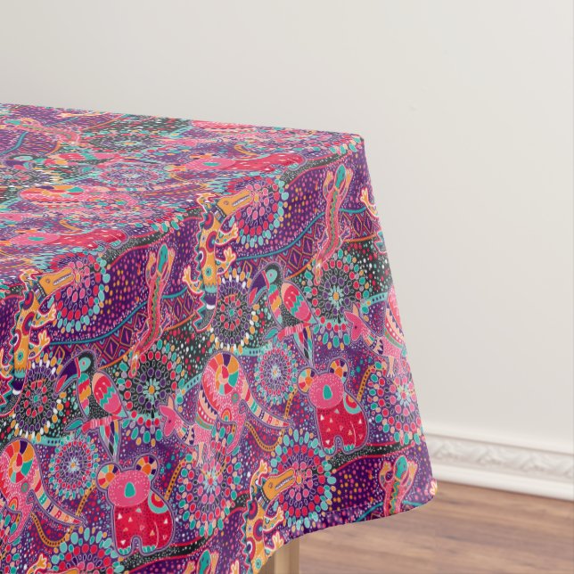 Ethnic Style Animal Pattern Tablecloth (In Situ)