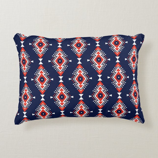 Ethnic style, geometric seamless pattern. accent pillow (Front)