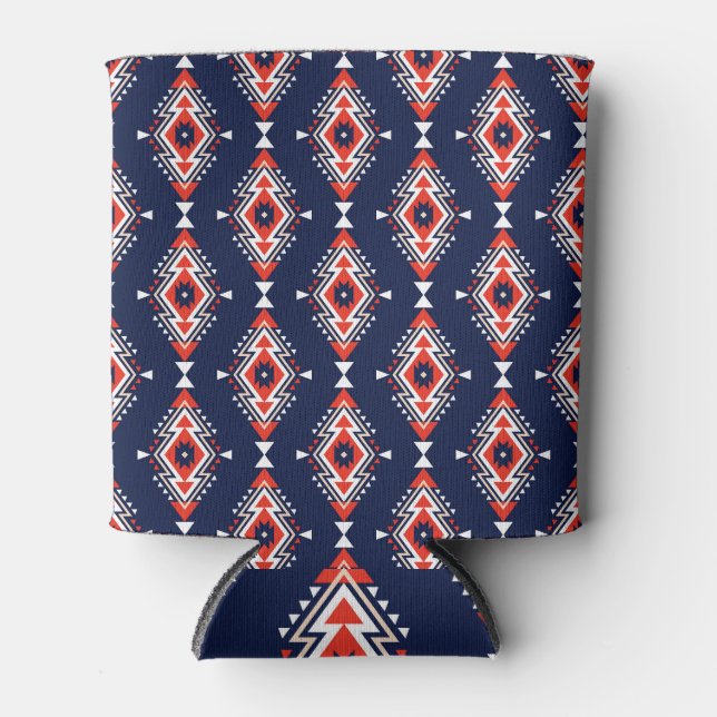 Ethnic style, geometric seamless pattern. can cooler (Front)