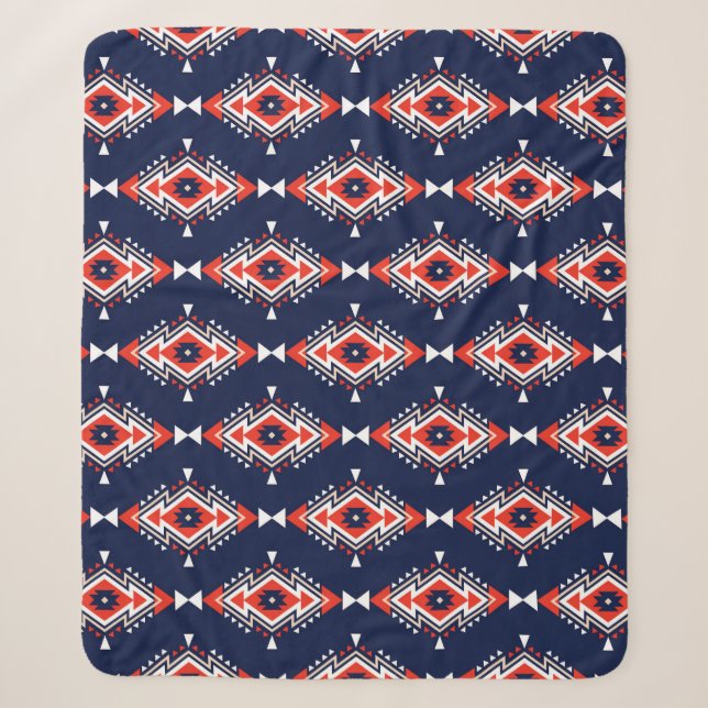 Ethnic style, geometric seamless pattern. sherpa blanket (Front)