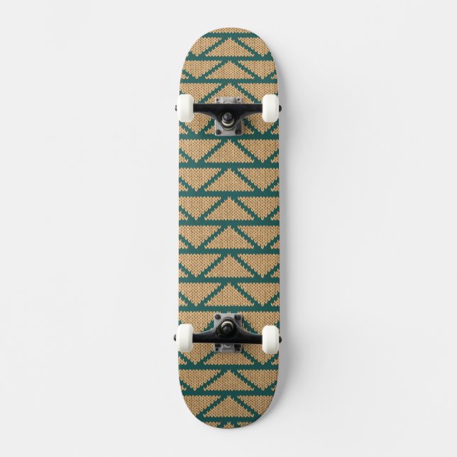 Ethnic Style Knitted Pattern Skateboard (Front)
