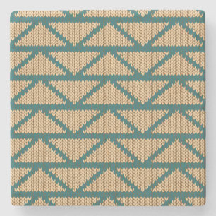 Ethnic Style Knitted Pattern Stone Coaster