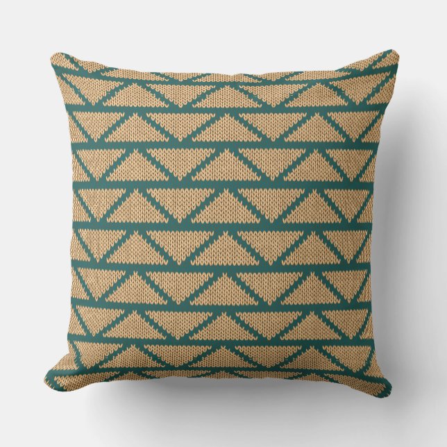 Ethnic Style Knitted Pattern Throw Pillow (Front)