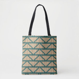 Ethnic Style Knitted Pattern Tote Bag