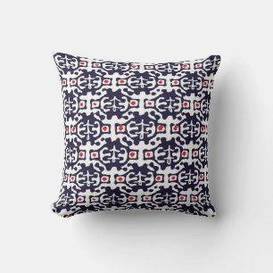 Ethnic style pattern with simple motif, vintage ha throw pillow
