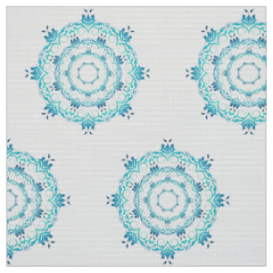 ethnic teal mandala pattern. fabric