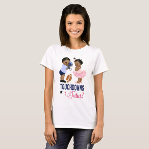 Ethnic Touchdowns or Tutus Baby Gender Reveal T-Shirt