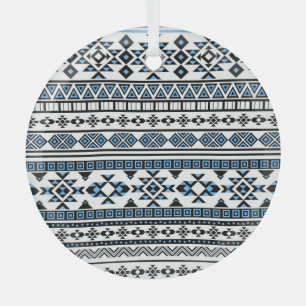 Ethnic Triangle Geometric Navajo Pattern Glass Ornament