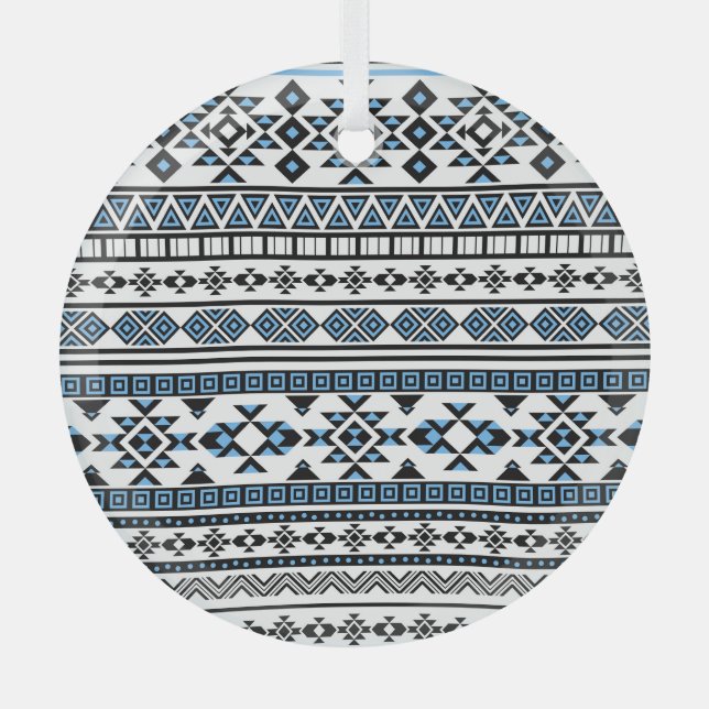 Ethnic Triangle Geometric Navajo Pattern Glass Ornament (Front)