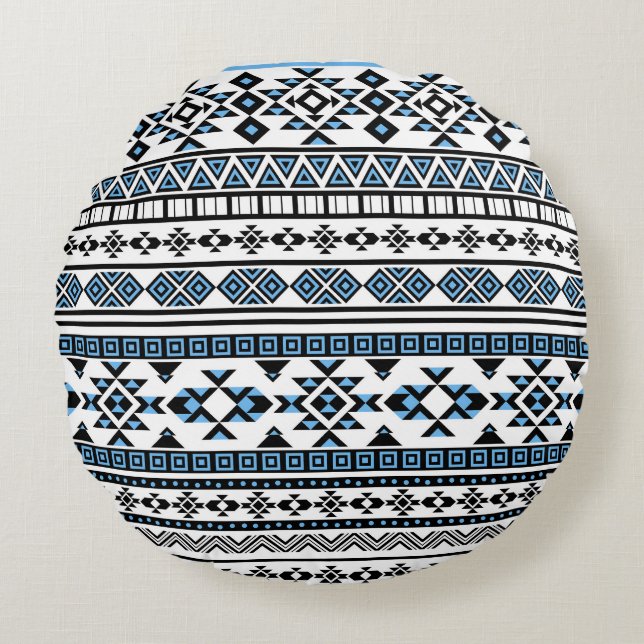 Ethnic Triangle Geometric Navajo Pattern Round Pillow (Front)