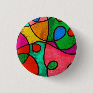 Ethnic Tribal African Multicolored Abstract Button