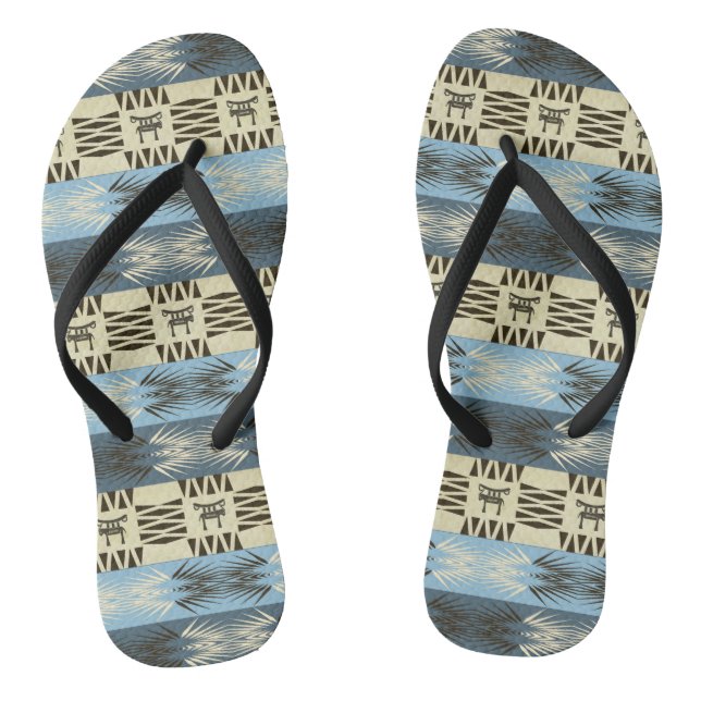 ethnic tribal african pattern flip flops (Footbed)