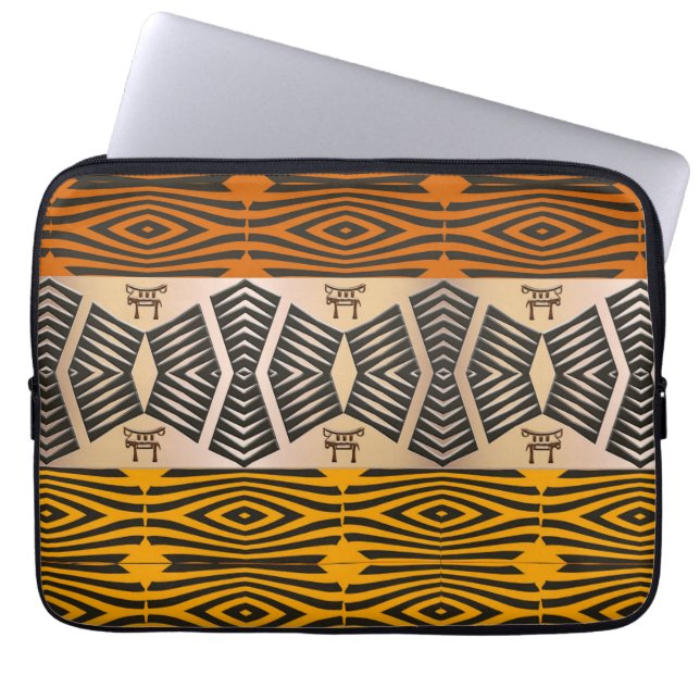 ethnic tribal african pattern laptop sleeve (Front)