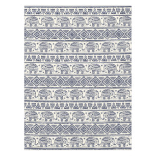 Ethnic Tribal Aztec Elephant Pattern Tablecloth