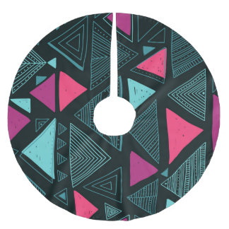 Ethnic Tribal Boho: Doodle Vintage. Brushed Polyester Tree Skirt