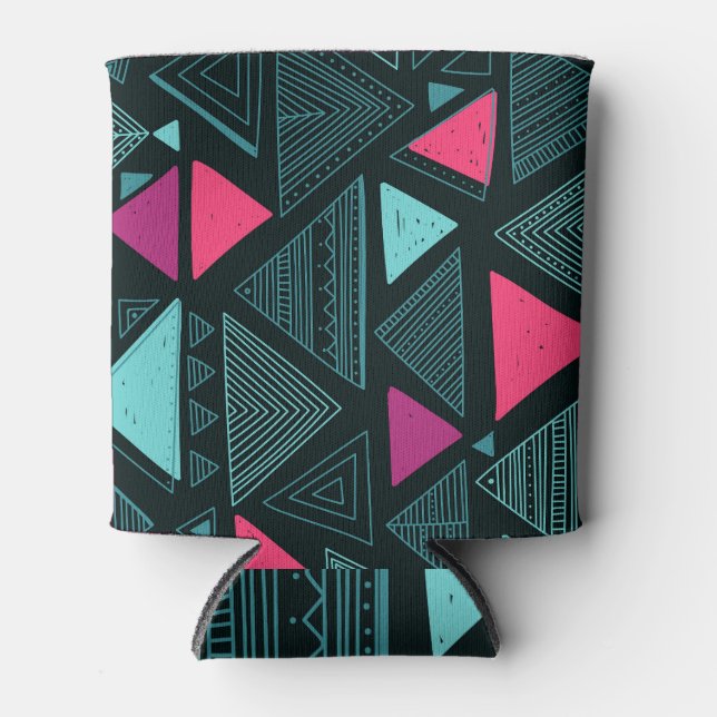 Ethnic Tribal Boho: Doodle Vintage. Can Cooler (Front)