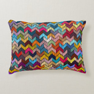 Ethnic Tribal Embroidered Geometric Accent Pillow